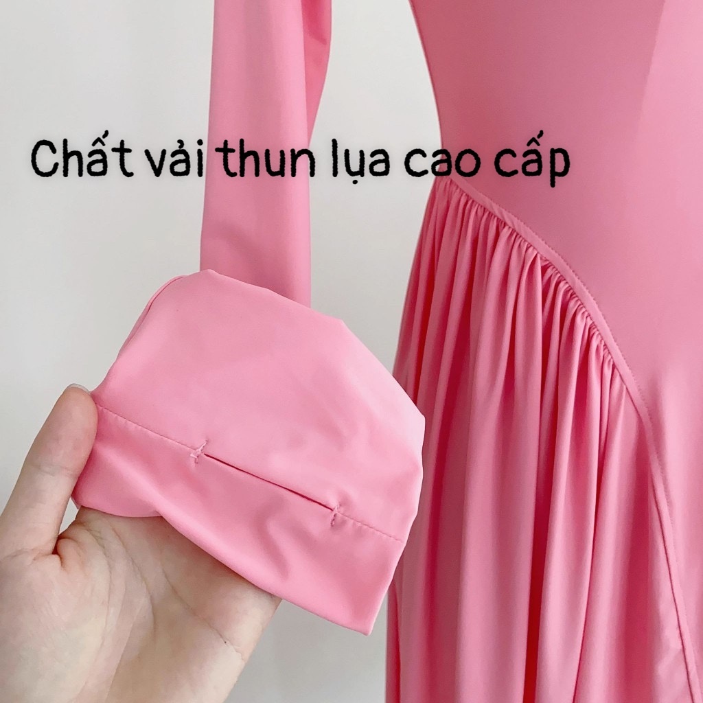 Áo Khoác Chống Nắng Toàn Thân Nữ Dáng Váy Vải Thun Lạnh,Chống Tia Cực Tím UPF 50+,Chống Gió Cản Bụi