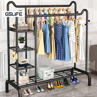 GSlife 100/130cm Kệ Treo Quần Ao-Kệ Đa Năng Có Bánh Xe Xoay 360 Độ Và Đựng Đồ Tiện Lợi