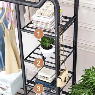 GSlife 100/130cm Kệ Treo Quần Ao-Kệ Đa Năng Có Bánh Xe Xoay 360 Độ Và Đựng Đồ Tiện Lợi