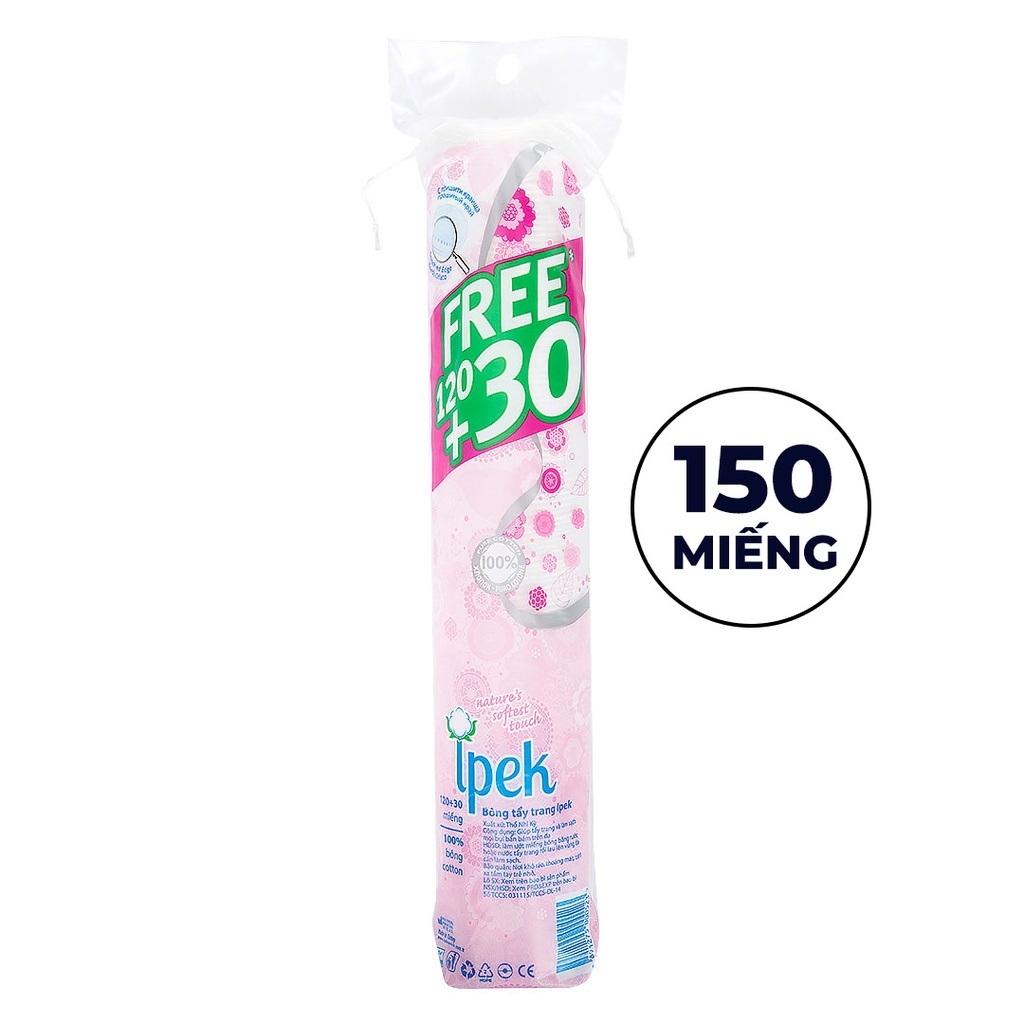 Bông tẩy trang Ipek 100 miếng + (tặng ) 30 miếng