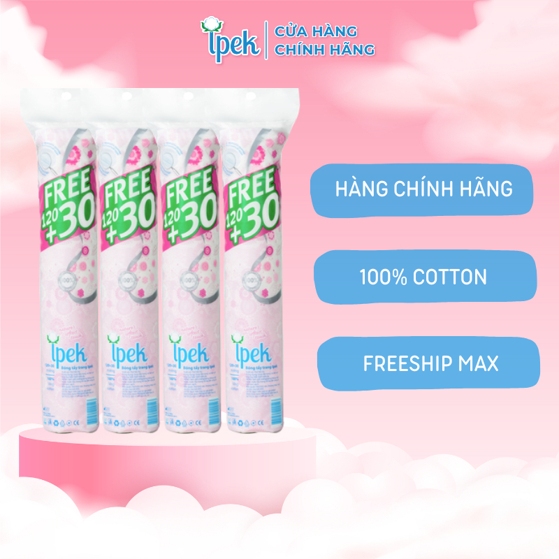 Bông tẩy trang Ipek 100 miếng + (tặng ) 30 miếng