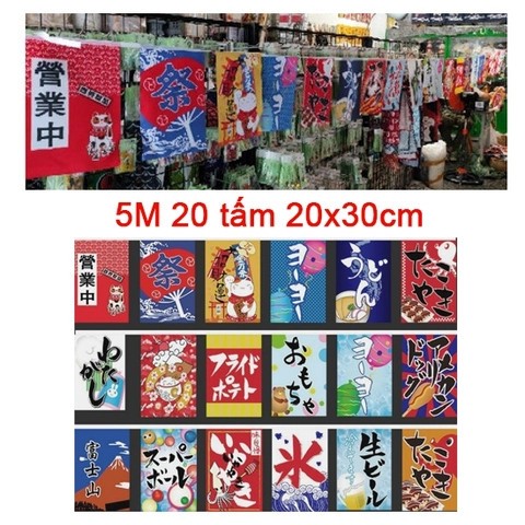 [CỜ Dây NHẬT HÀN 2m5/5m]Cờ dây trang trí quán ăn Nhật Hàn deco nhà hàng sushi Nhật/quán ăn Hàn