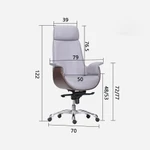 Ghế xoay văn phòng lưng cao bọc da cao cấp - Ghế giám đốc da bọc gỗ cao cấp - Ghế ngả lưng văn phòng — ảnh 6
