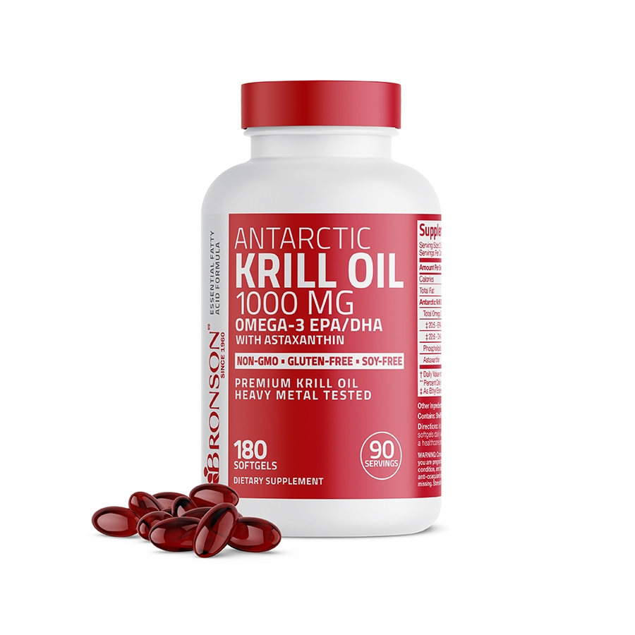 Dầu nhuyễn thể Bronson Antarctic Krill Oil with Omega3 EPA/DHA, 1000