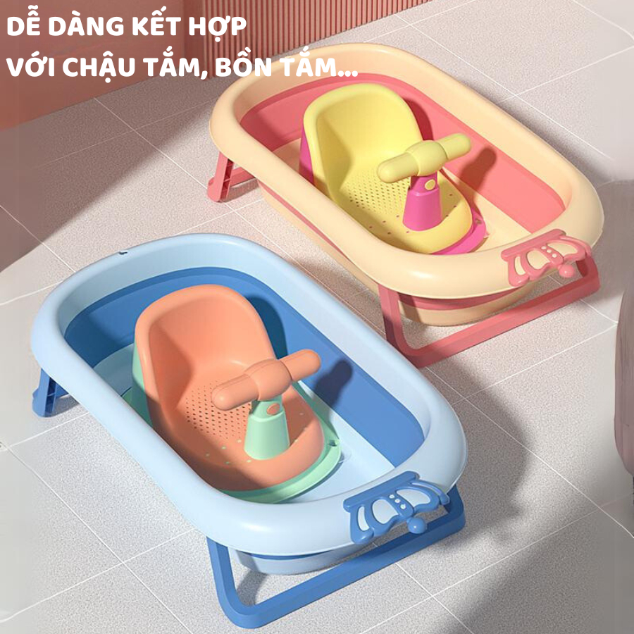 Ghế Tập Ngồi Có Bánh Xe Cho Bé Chống Trượt , Ghế Tắm Cho Bé Tiện Lợi, Ghế Trẻ Em Đa Năng