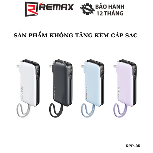 Pin Dự Phòng Remax RPP-35 10000mAh 1 Cổng Type C 1 Cổng USB 1 Dây Type ...