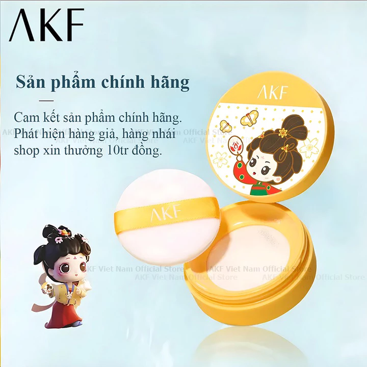 { AKF } Phấn phủ Hoàng cung kiềm dầu trong suốt-phấn phủ cố định lớp makeup không lem,bền màu-phấn phủ chống thấm nước