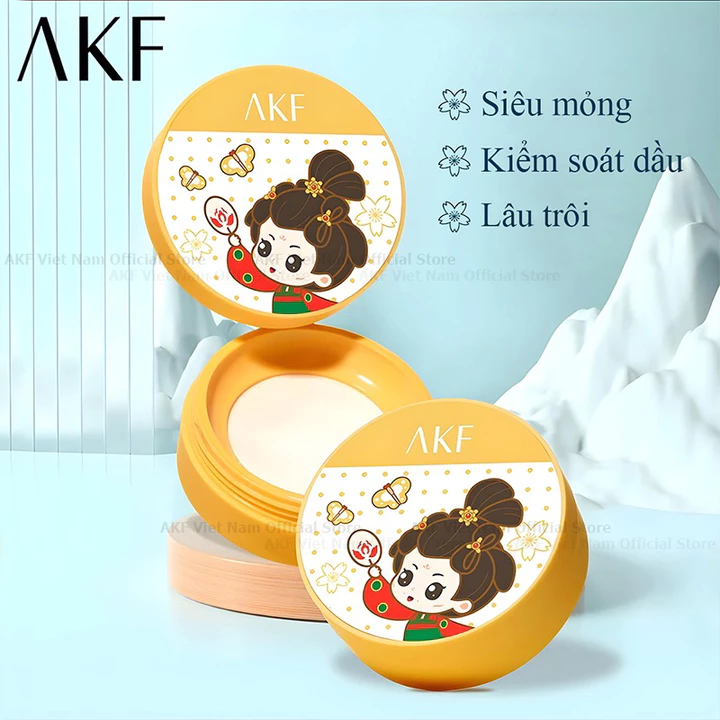 { AKF } Phấn phủ Hoàng cung kiềm dầu trong suốt-phấn phủ cố định lớp makeup không lem,bền màu-phấn phủ chống thấm nước