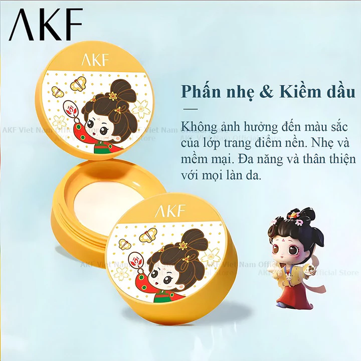 { AKF } Phấn phủ Hoàng cung kiềm dầu trong suốt-phấn phủ cố định lớp makeup không lem,bền màu-phấn phủ chống thấm nước