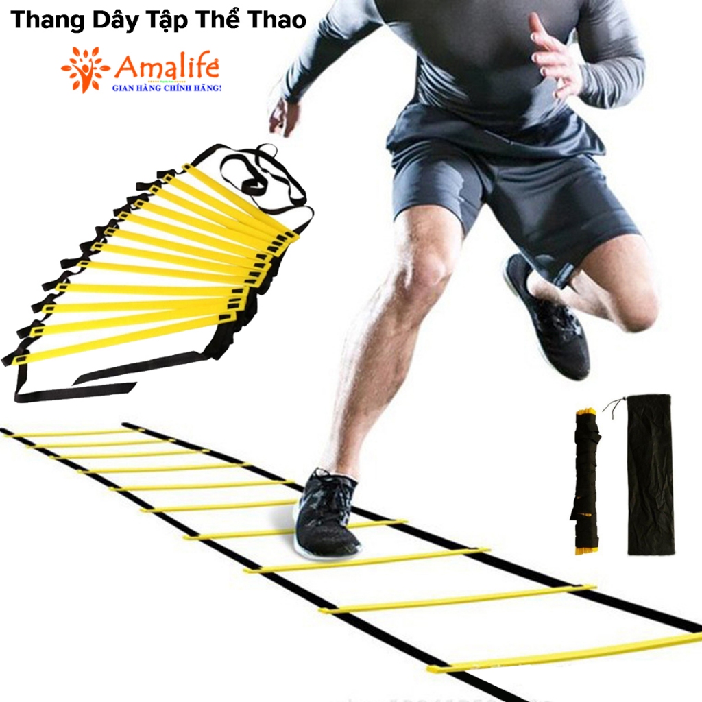 Ảnh Thang Dây Tập Luyện Thể Thao Thể Lực Tốc Độ - Thang Dây Tập Đá Bóng Đá Banh, Võ Thuật Gym Dài 3m – 6m Chính Hãng Amalife 1