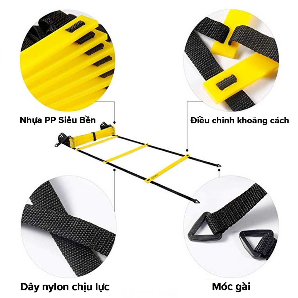 Ảnh Thang Dây Tập Luyện Thể Thao Thể Lực Tốc Độ - Thang Dây Tập Đá Bóng Đá Banh, Võ Thuật Gym Dài 3m – 6m Chính Hãng Amalife 2