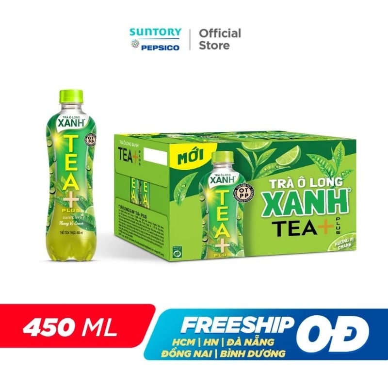 Thùng 24 chai trà ô long Xanh tea plus 450ml | Shopee Việt Nam