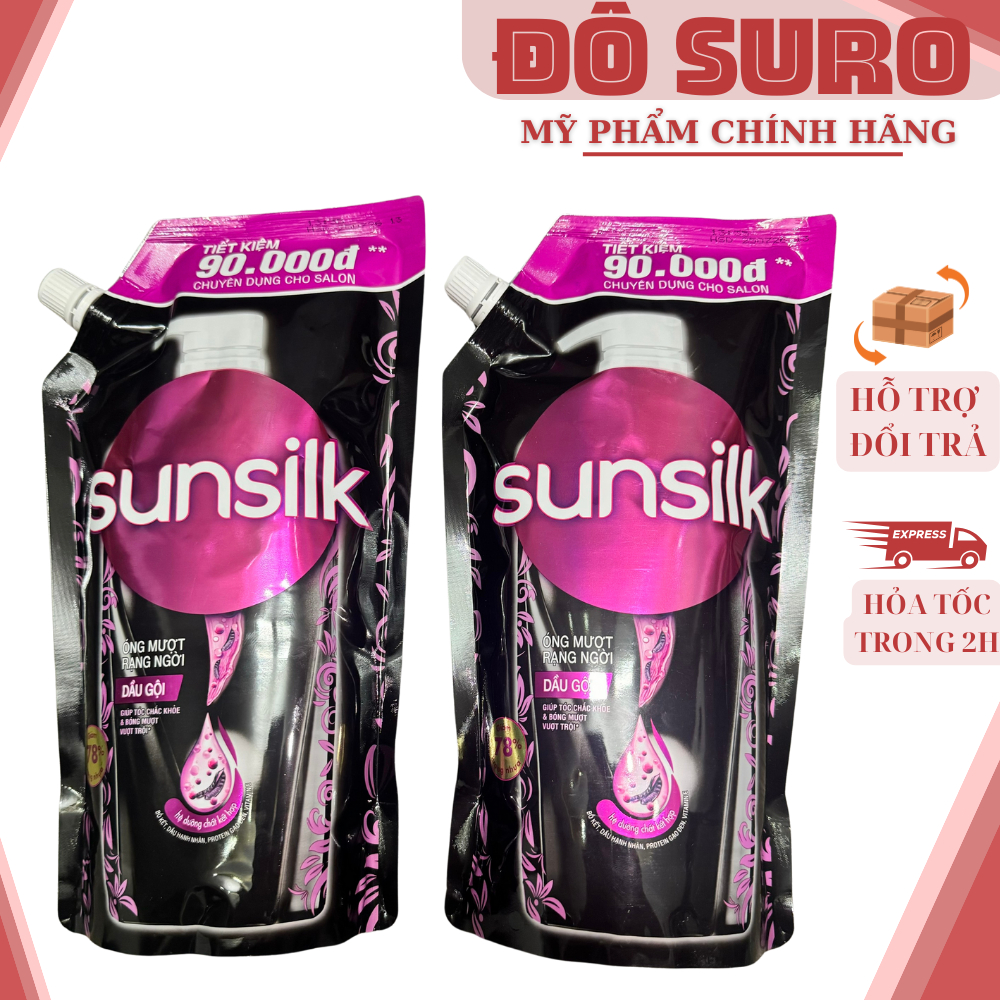 Dầu gội đầu Sunsilk dạng túi 971ml đen óng mượt rạng ngời