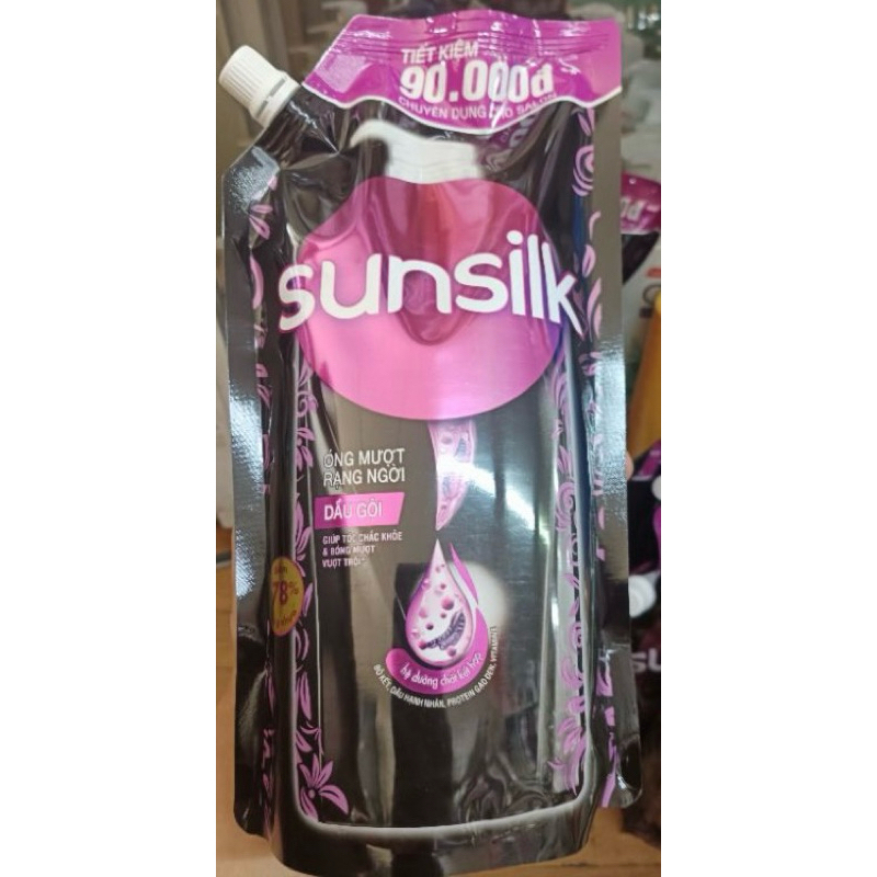 Dầu gội đầu Sunsilk dạng túi 971ml đen óng mượt rạng ngời
