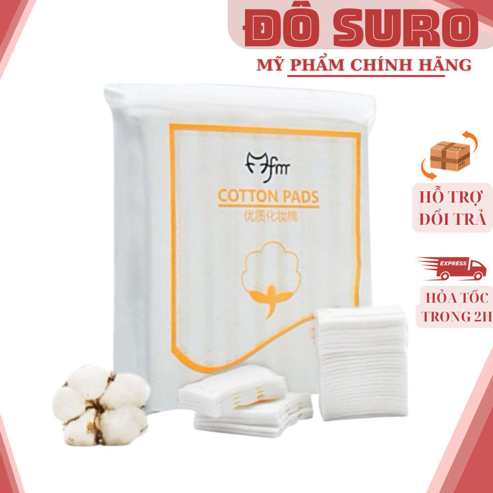 Bông Tẩy Trang 222 Miếng Cotton MFM Tự Nhiên - Bông Tẩy Trang 3 Lớp Dày Dặn Mềm Mại