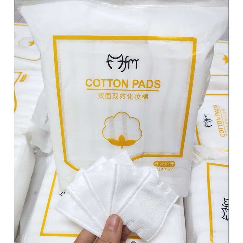 Bông Tẩy Trang 222 Miếng Cotton MFM Tự Nhiên - Bông Tẩy Trang 3 Lớp Dày Dặn Mềm Mại