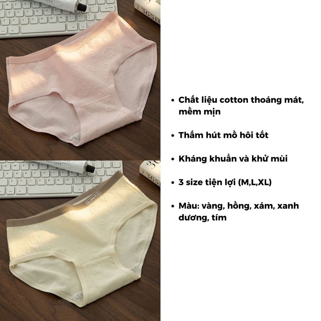 Quần lót nữ cotton cao cấp đáy hai lớp khử mùi thoáng khí co giãn tôn dáng gợi cảm LANIXA LY01