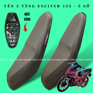 Yên 2 Tầng Exciter 135 (5 số) - Yên gọt 2 tầng Ex135 mút Vàng