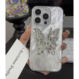 Ốp lưng iphone trong suốt họa tiết lông vũ giá đỡ butterfly 6/7/8/plus/x/xr/xs/11/12/13/14/15/pro max - xx2185