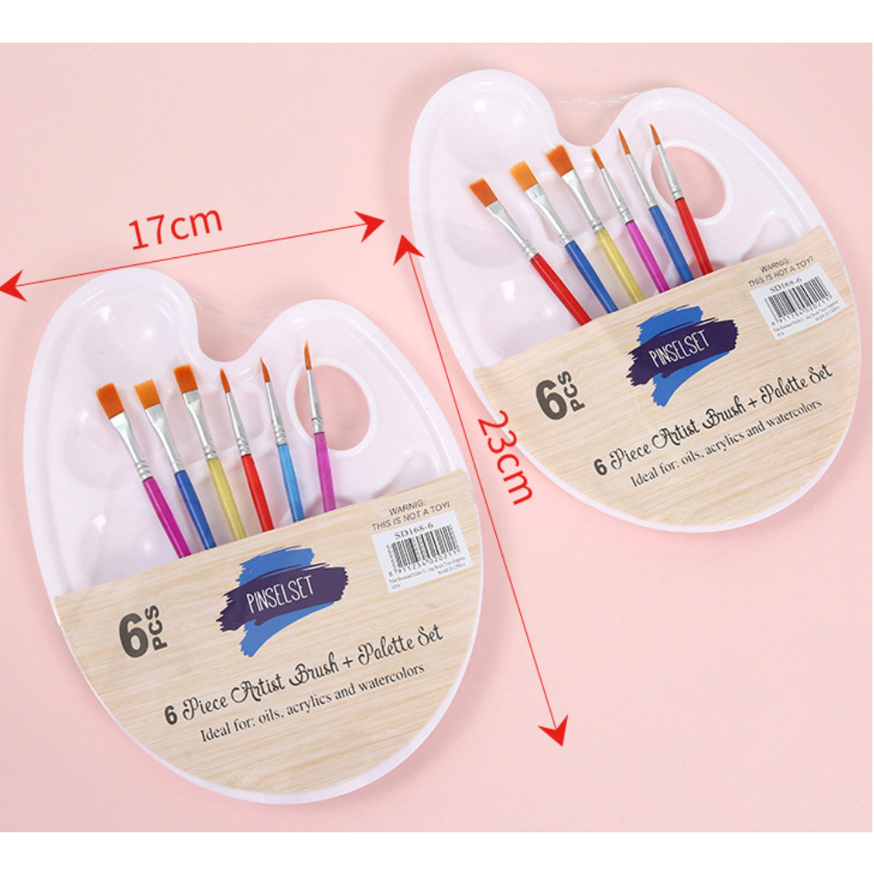 Product image Bộ Khay Pha Màu Kèm 6 Cọ, bộ khay pha màu 3269 Kèm Cọ Rẻ và Đẹp 1