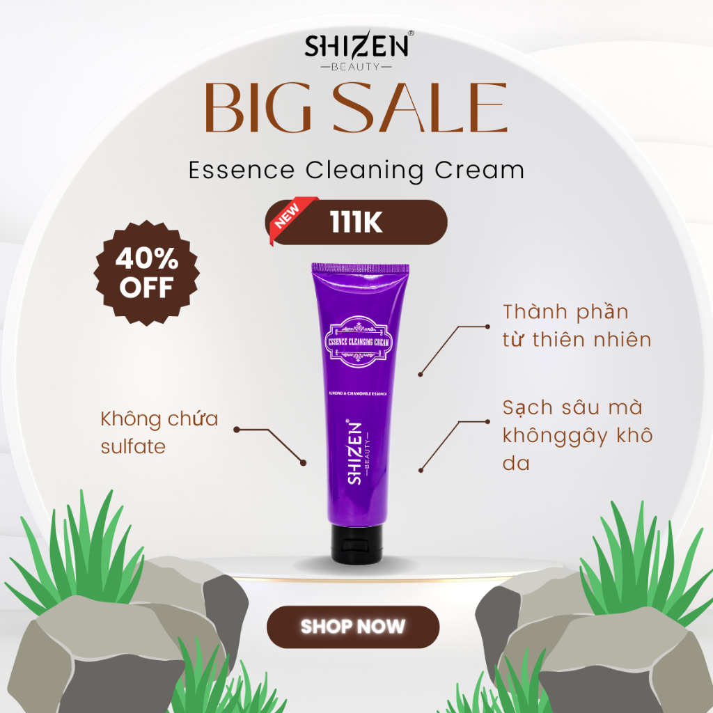 [HOT SALE GIẢM 40%] Sữa rửa mặt Shizen Essence Cleansing Cream dành cho ...