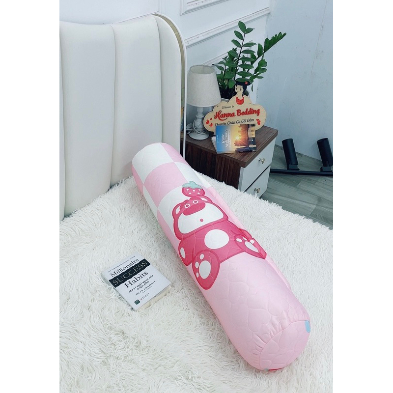 Vỏ Gối Ôm Trần Cao Su Non 35x100cm (Vỏ Latex 3D Trần Cao Su Non, Ruột Bông Trắng)
