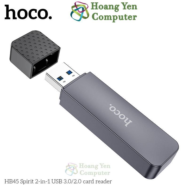Đầu Đọc Thẻ Nhớ Hoco HB45 cổng USB (Đọc Thẻ Micro SD, SD, Chức năng OTG)  - BH 1 Năm Chính Hãng - Hoangyencomputer