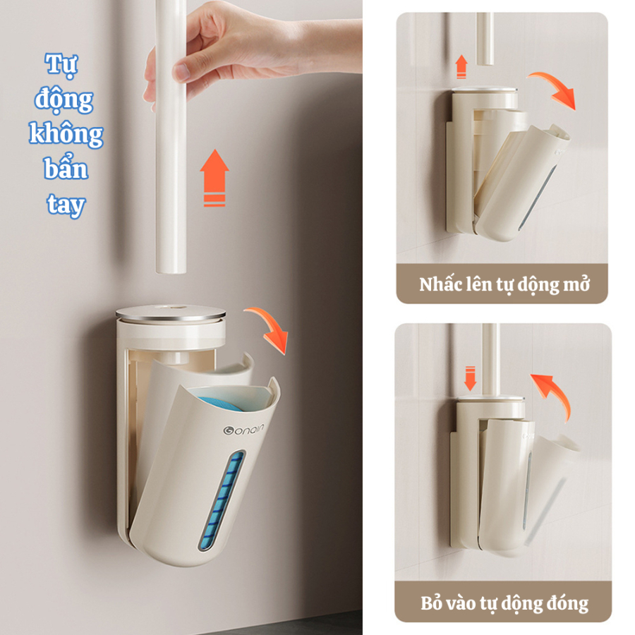 Bộ Cọ Vệ Sinh Dùng Một Lần Nâng Cấp Mẫu 2024, Cọ Toilet Xoay 360 Độ Thế Hệ Mới Có Đầu Thay Thế