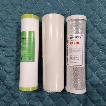 Bộ 3 Lõi Lọc Nước 1-2-3, Lõi ố 1 Đầu Bịt, Lõi số 2 Than Ép Dùng Cho Máy Lọc Nước RO Gia Đình