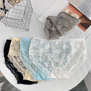 Quần Lót Nữ Hoạ Tiết Ren Hoa Gợi Cảm Đính Nơ Xinh, Quần Chip Ren Thoáng Thoải Mái King Shop L-104