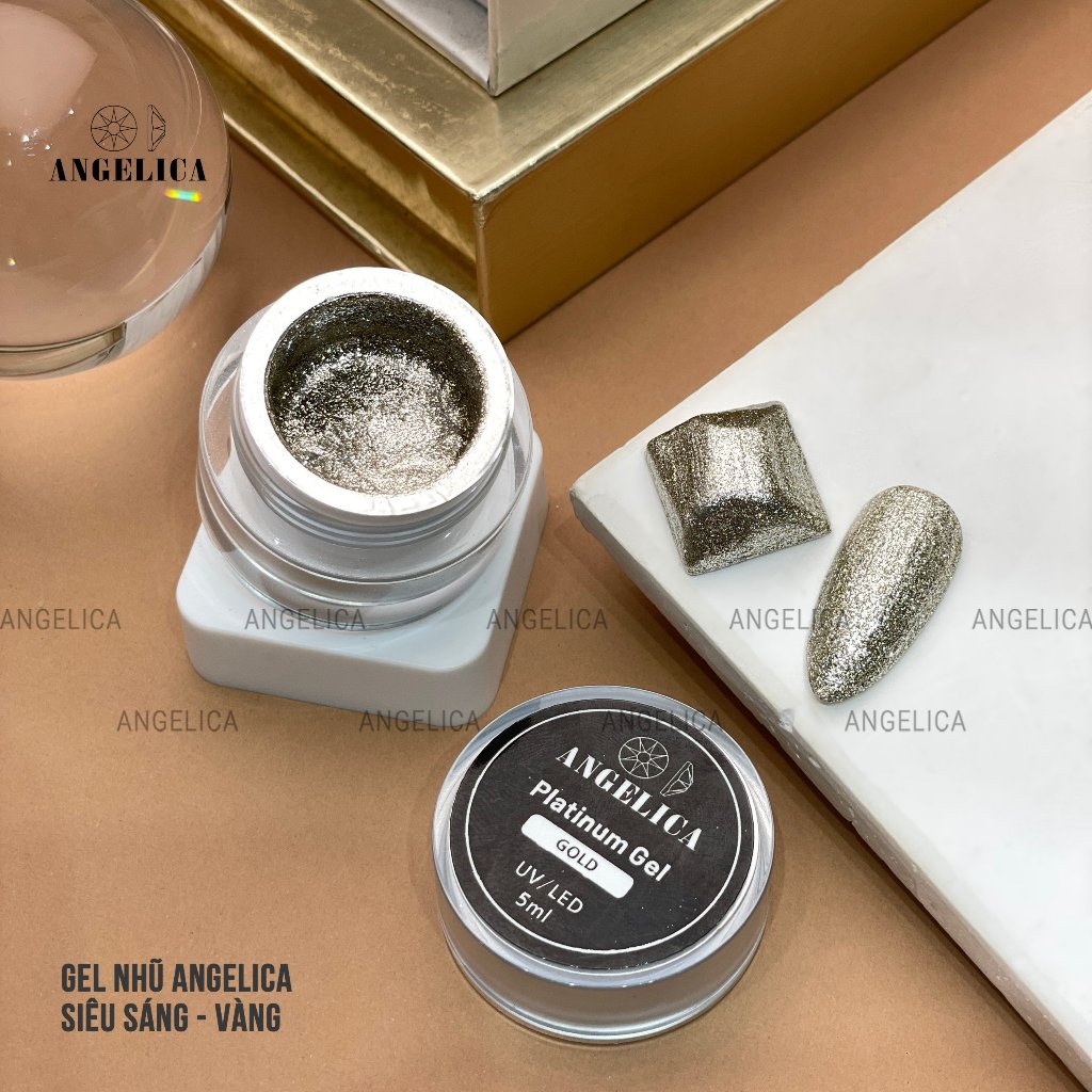 Hũ Gel Nhũ Viền Móng Platinum Gel ANGELICA - Trang Trí Móng Cao Cấp