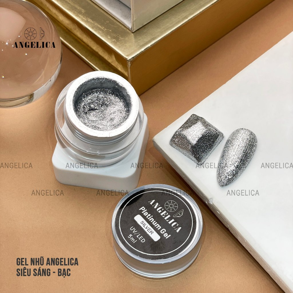 Hũ Gel Nhũ Viền Móng Platinum Gel ANGELICA - Trang Trí Móng Cao Cấp