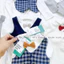 H.M Body suit /áo liền thân dài tay cổ nơ công tử mặc đầy tháng cho bé