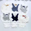 H.M Body suit /áo liền thân dài tay cổ nơ công tử mặc đầy tháng cho bé