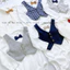 H.M Body suit /áo liền thân dài tay cổ nơ công tử mặc đầy tháng cho bé