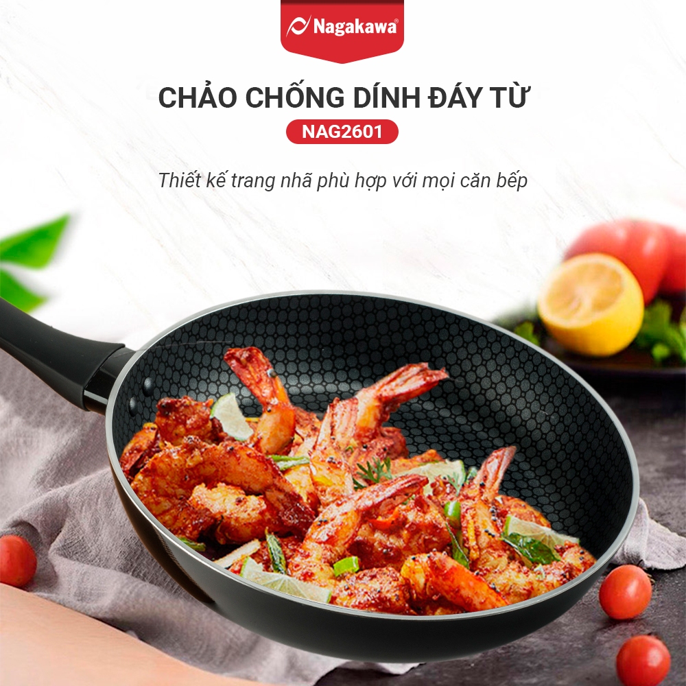 Ảnh Chảo chống dính  đáy từ Nagakawa NAG2601 (26cm) - Sử dụng được với mọi loại bếp - Hàng chính hãng 2