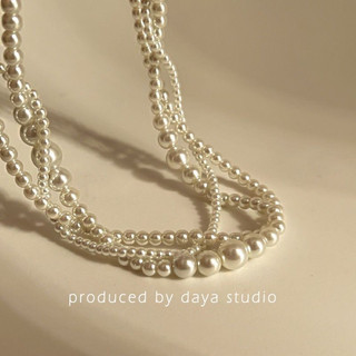 [ DAISYN ] N585 choker dây chuyền 3 sợi hạt ngọc hạt trai sang trọng cho nữ
