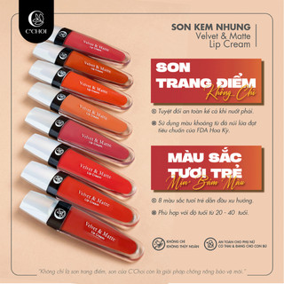 Son Kem Nhung C'Choi - Mịn Lì Độ Che Phủ Tốt - Làm Đầy Rãnh Môi - Bền Màu Tự Nhiên