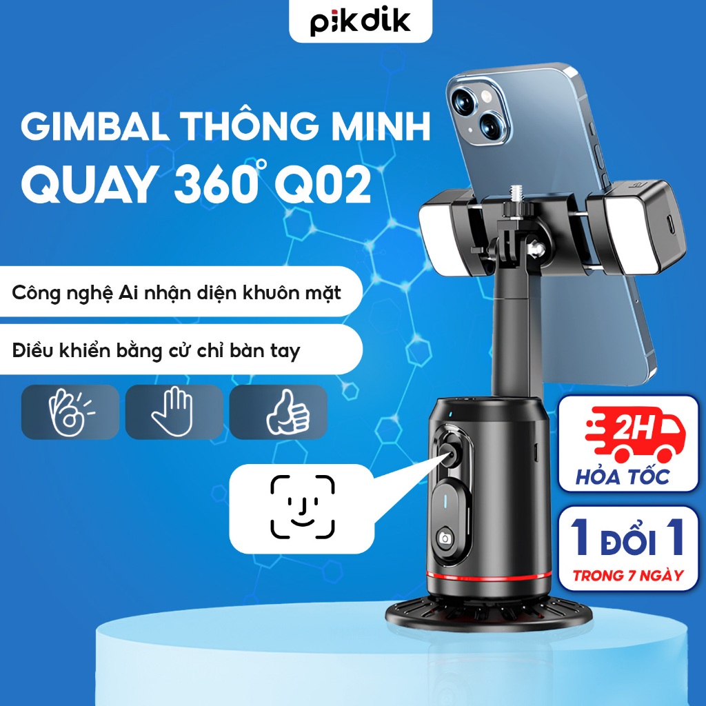 Giá Đỡ Điện Thoại Chống Rung Gimbal Q02 Nhận Diện Khuôn Mặt Tự