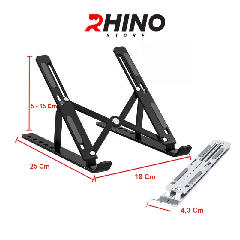 Ảnh Giá đỡ Laptop, macbook, ipad tản nhiệt Rhino KLL101 máy tính hợp kim nhôm cao cấp, gấp gọn 1