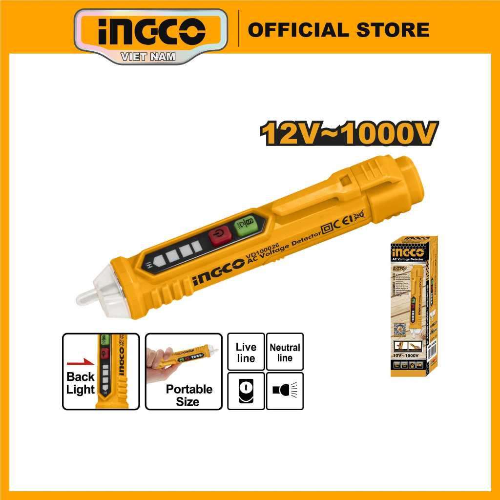 Ảnh Bút thử điện kỹ thuật số đa năng INGCO VD10003 | VD100026 đầu dò điện áp cảm ứng không tiếp xúc dòng điện dò âm tường 2