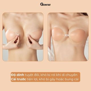 Áo dán nâng ngực GOMTAT cài trước tạo khe ôm sát vòng 1, chất liệu silicon - kèm dây trong - SA-4950