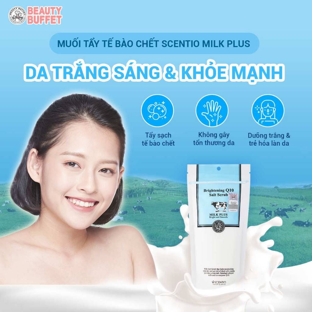 Ảnh Muối tẩy tế bào chết dưỡng sáng Scentio Milk Plus Brightening Q10 Salt Scrub 300g 1
