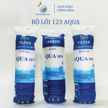 Bộ 3 lõi lọc nước 1,2,3 AQUA Chính hãng, sử dụng tất cả máy lọc nước Kangaroo, Karofi, Sunhouse, Aqua…