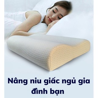 Gối Cao Su Non Chống Ngáy Chống Đau Mỏi Vai Gáy Mềm Mại Êm Ái - Cao Su TỰ NHIÊN-Gối cao su non chống ngáy