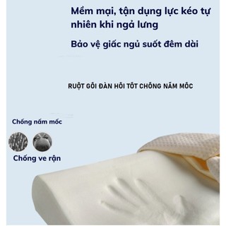 Gối Cao Su Non Chống Ngáy Chống Đau Mỏi Vai Gáy Mềm Mại Êm Ái - Cao Su TỰ NHIÊN-Gối cao su non chống ngáy