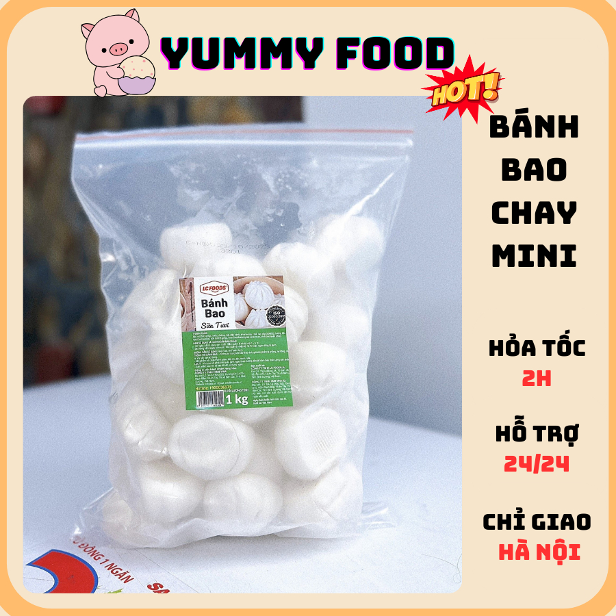 Bánh bao chay mini, bánh bao sữa mềm xốp, chiên rán thơm ngon, tiện lợi ...