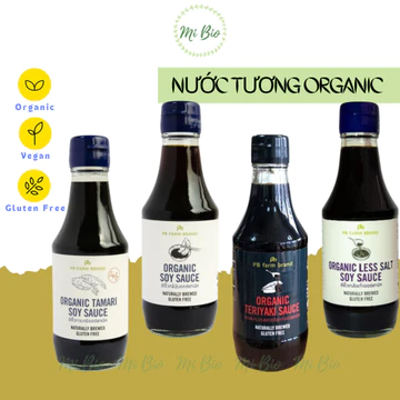 Nước tương đậu nành hữu cơ Tamari - Teriyaki 200ml Pbfarm Thái Lan - Ăn Kiêng - Giảm Cholesterol - Ăn thực dưỡng - MiBio