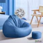 Vỏ Lót ghế lười hạt xốp kèm đôn (combo 4 món) 3II HOME vải chống thấm Polyester cao cấp dáng quả lê.