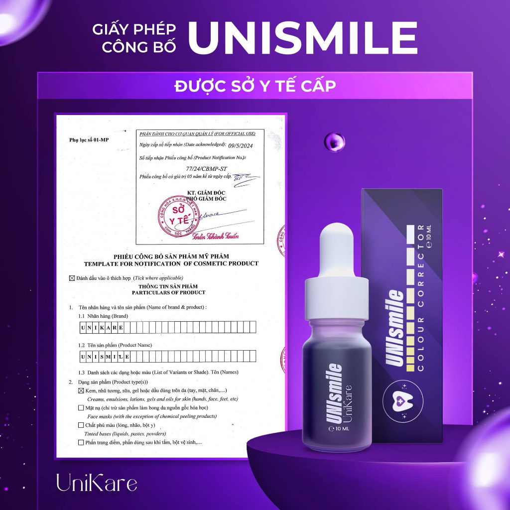 Ảnh Serum trắng răng Unismile Unikare -  Hỗ trợ cải thiện vết ố vàng răng làm sạch mảng bám trên răng 10ml 2